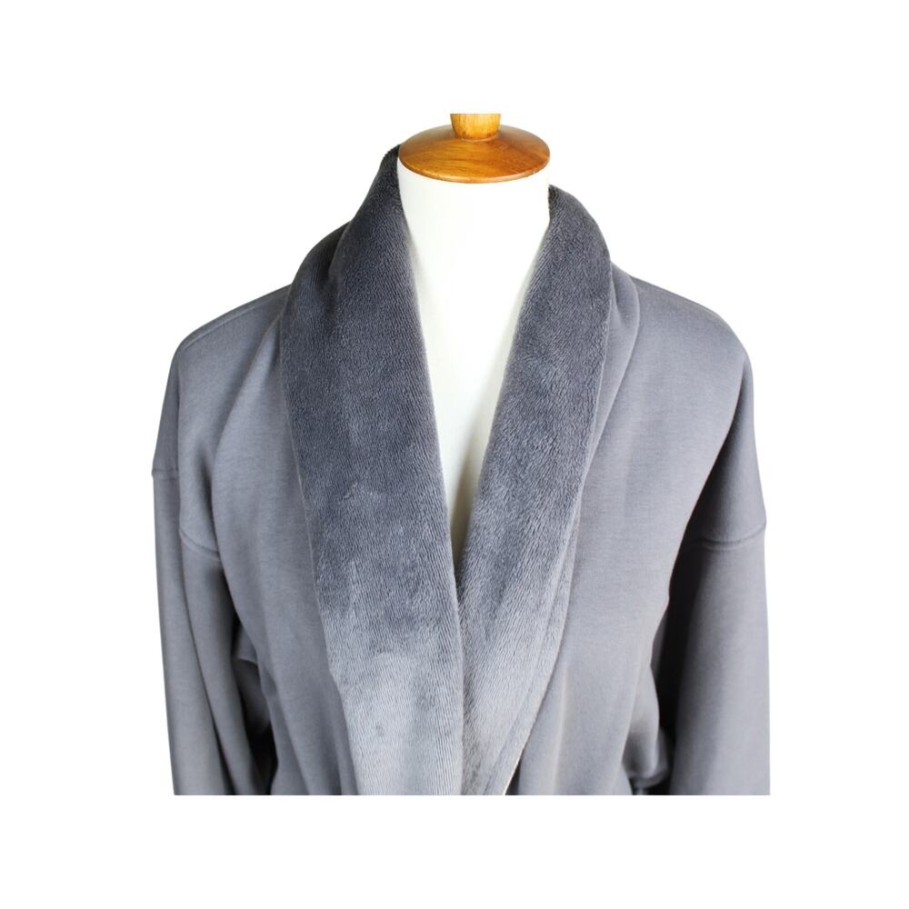 Polo Ralph Lauren Robe Mens One Size Gray Spa Luxury Loungewear Belted Pony - Picture 5 of 7
